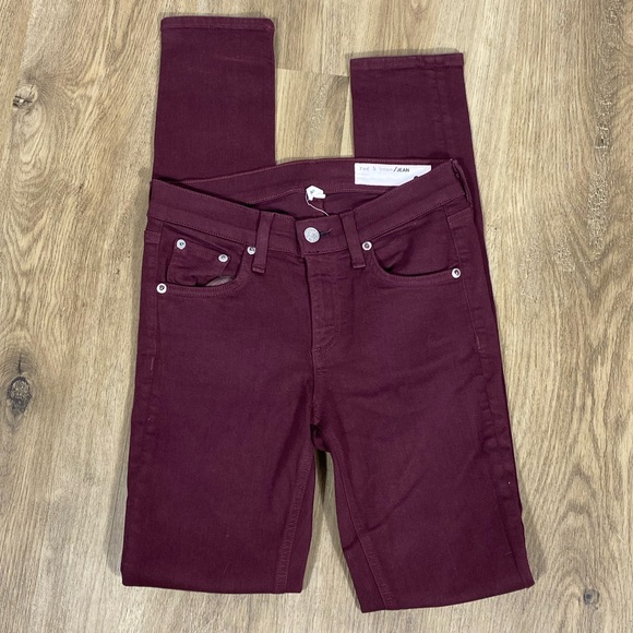RAG&BONE Skinny Jeans in Burgundy size 25 - Picture 2 of 16